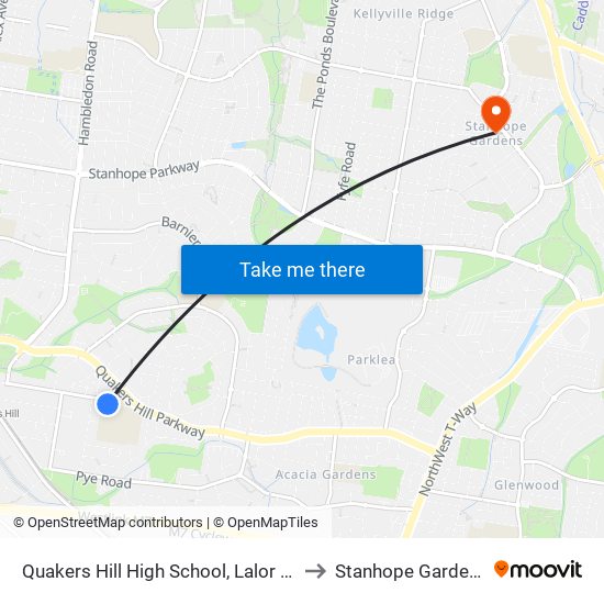 Quakers Hill High School, Lalor Rd to Stanhope Gardens map