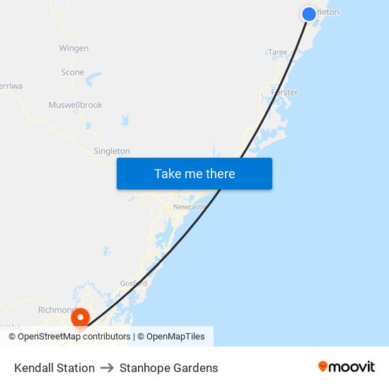 Kendall Station to Stanhope Gardens map