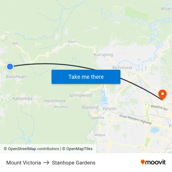 Mount Victoria to Stanhope Gardens map