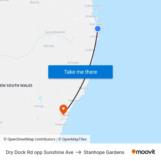 Dry Dock Rd opp Sunshine Ave to Stanhope Gardens map
