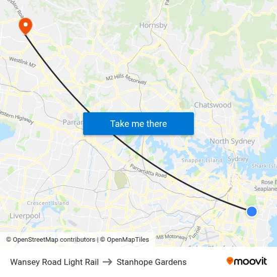 Wansey Road Light Rail to Stanhope Gardens map