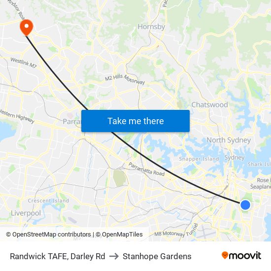 Randwick TAFE, Darley Rd to Stanhope Gardens map