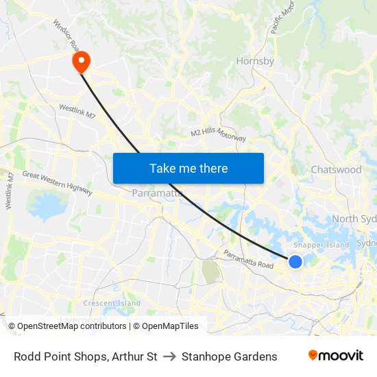 Rodd Point Shops, Arthur St to Stanhope Gardens map