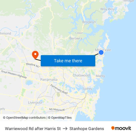 Warriewood Rd after Harris St to Stanhope Gardens map