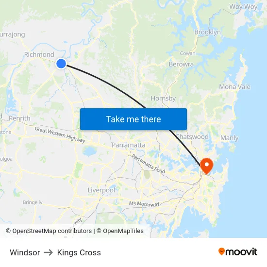 Windsor to Kings Cross map