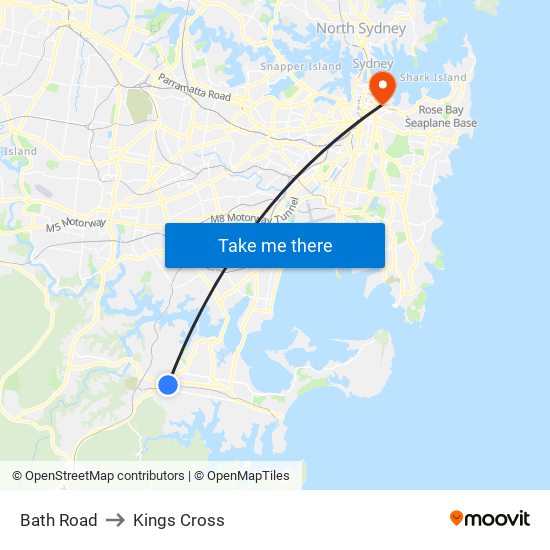 Bath Road to Kings Cross map