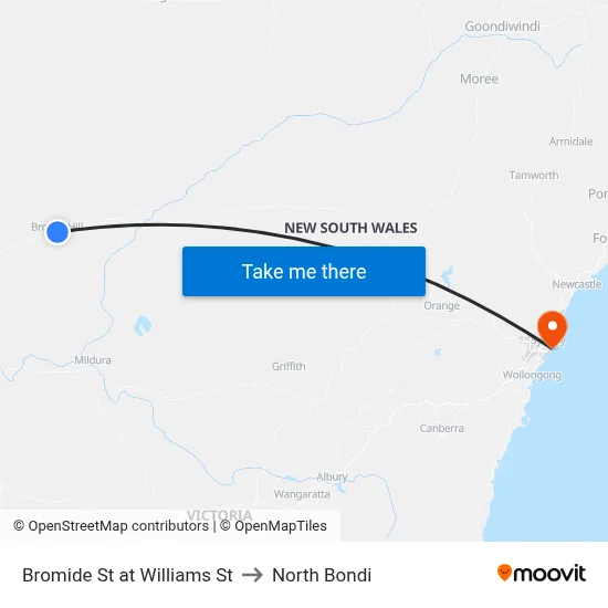 Bromide St at Williams St to North Bondi map