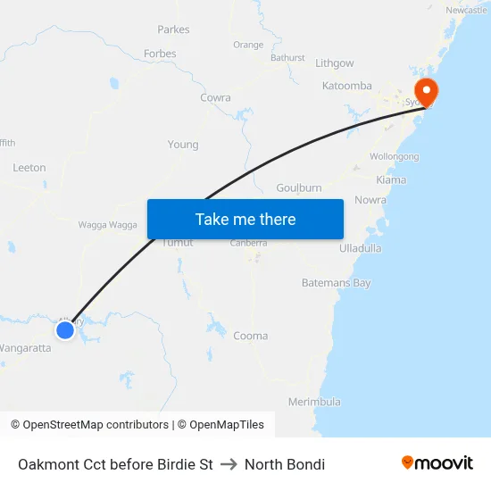 Oakmont Cct before Birdie St to North Bondi map