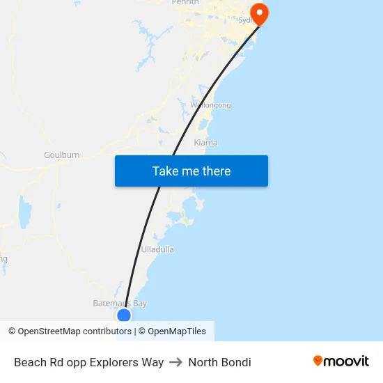 Beach Rd opp Explorers Way to North Bondi map