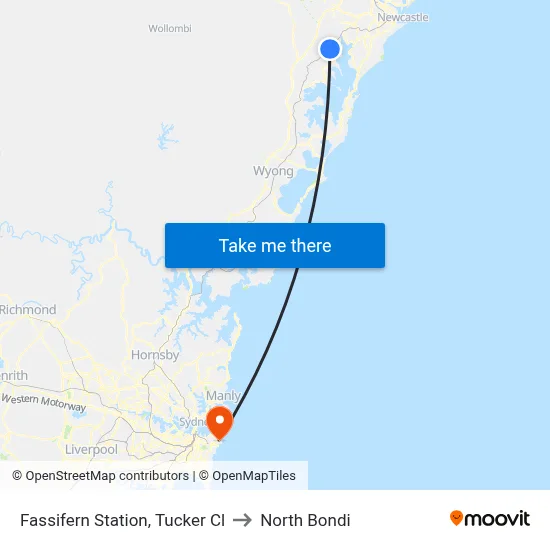 Fassifern Station, Tucker Cl to North Bondi map