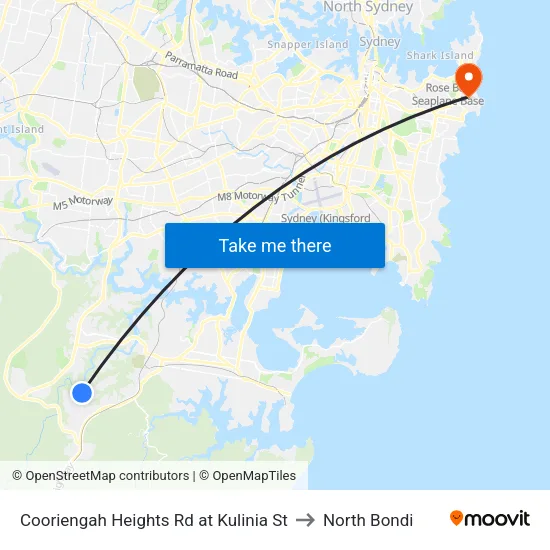 Cooriengah Heights Rd at Kulinia St to North Bondi map