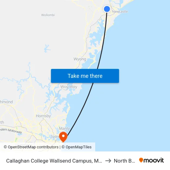 Callaghan College Wallsend Campus, Macquarie St to North Bondi map