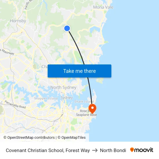 Covenant Christian School, Forest Way to North Bondi map