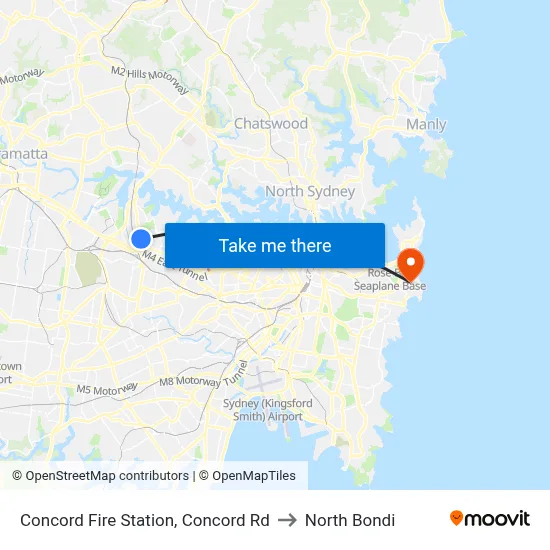 Concord Fire Station, Concord Rd to North Bondi map