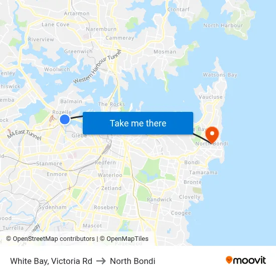 White Bay, Victoria Rd to North Bondi map