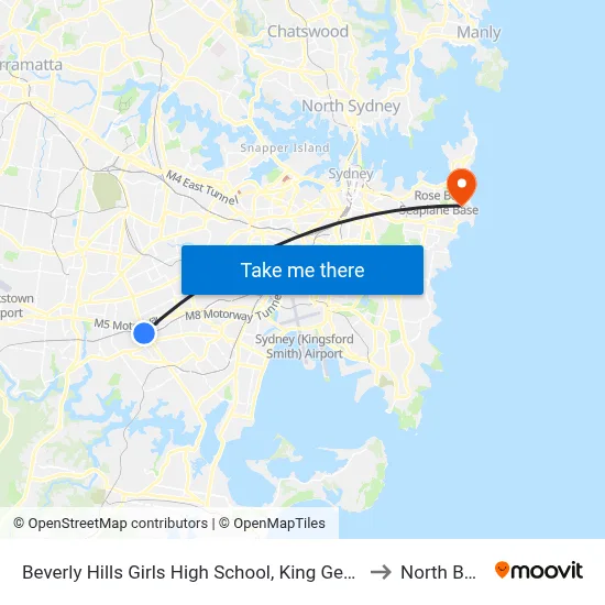 Beverly Hills Girls High School, King Georges Rd to North Bondi map