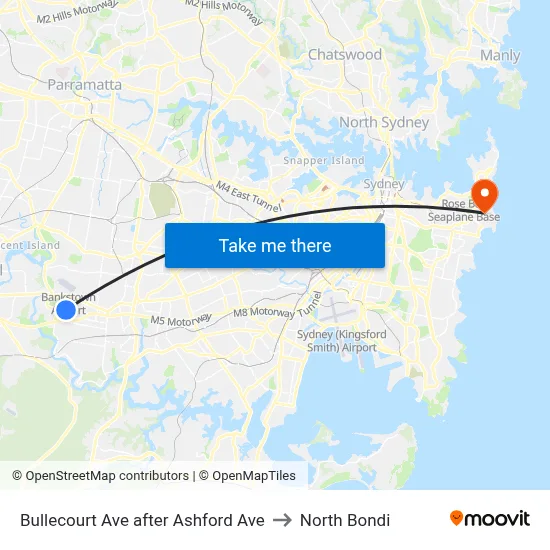 Bullecourt Ave after Ashford Ave to North Bondi map