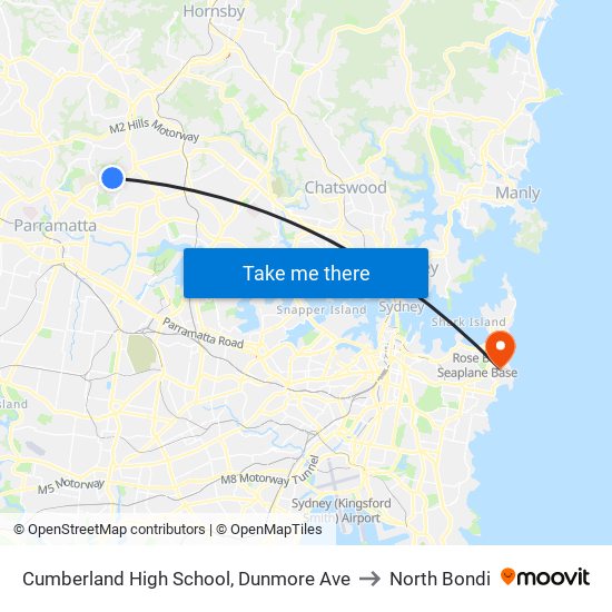 Cumberland High School, Dunmore Ave to North Bondi map