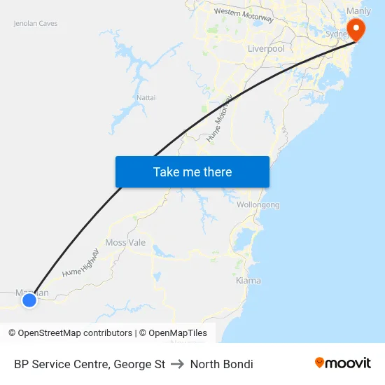 BP Service Centre, George St to North Bondi map