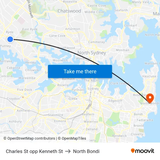 Charles St opp Kenneth St to North Bondi map