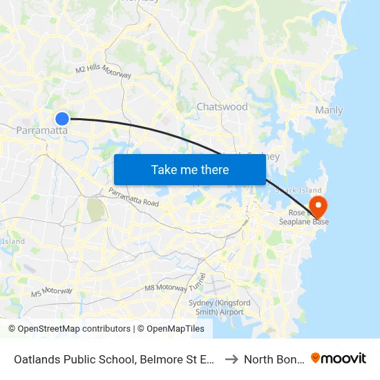 Oatlands Public School, Belmore St East to North Bondi map