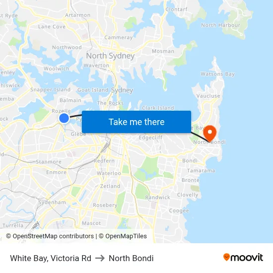 White Bay, Victoria Rd to North Bondi map