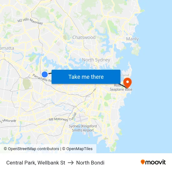 Central Park, Wellbank St to North Bondi map