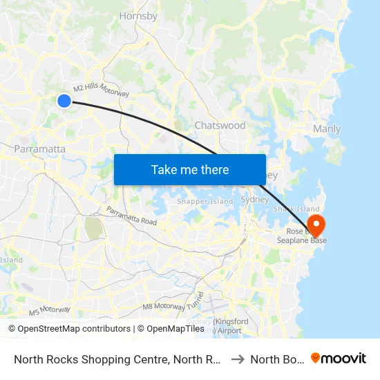 North Rocks Shopping Centre, North Rocks Rd to North Bondi map