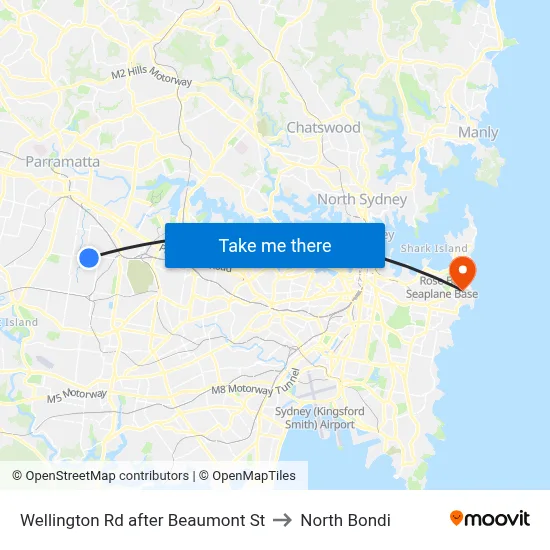 Wellington Rd after Beaumont St to North Bondi map