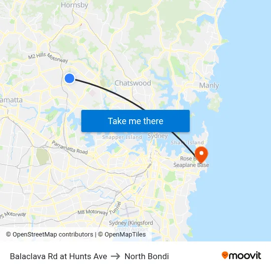 Balaclava Rd at Hunts Ave to North Bondi map