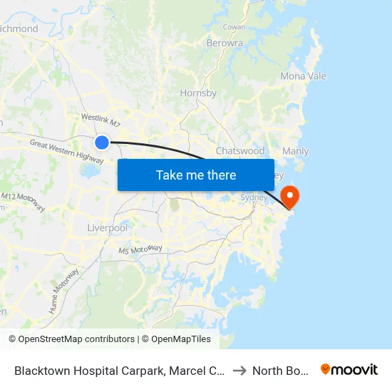 Blacktown Hospital Carpark, Marcel Cres to North Bondi map