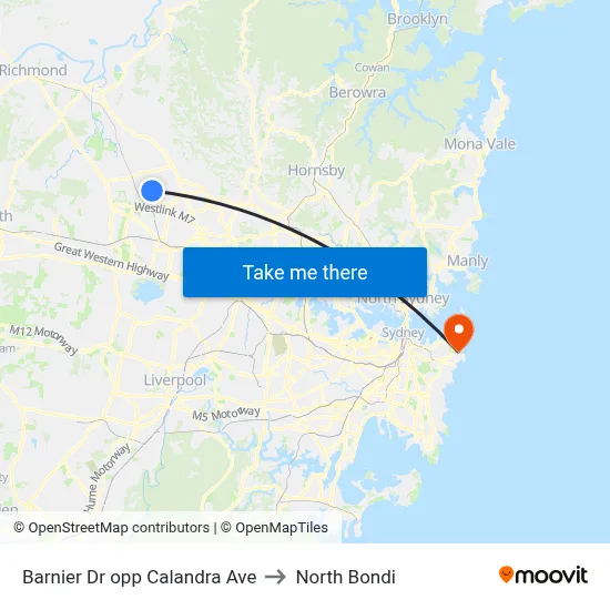 Barnier Dr opp Calandra Ave to North Bondi map