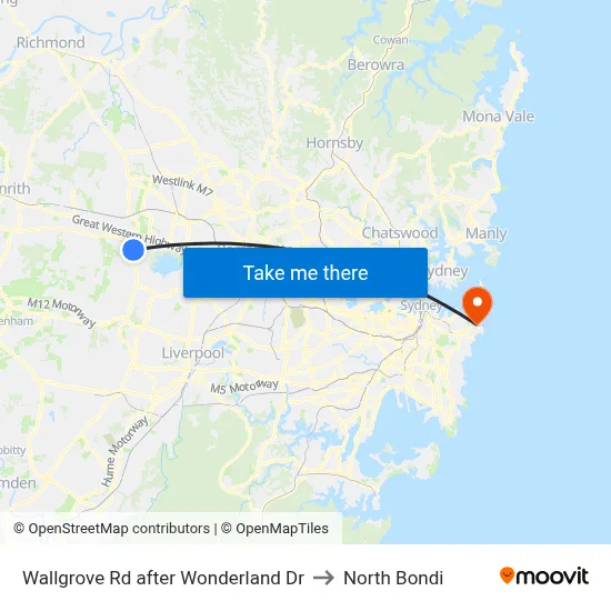 Wallgrove Rd after Wonderland Dr to North Bondi map