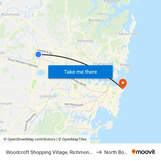 Woodcroft Shopping Village, Richmond Rd to North Bondi map