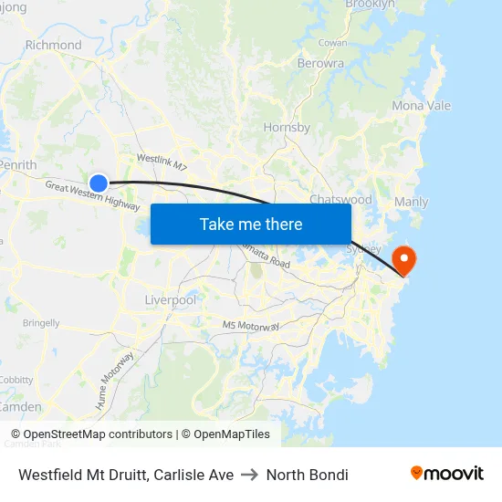 Westfield Mt Druitt, Carlisle Ave to North Bondi map
