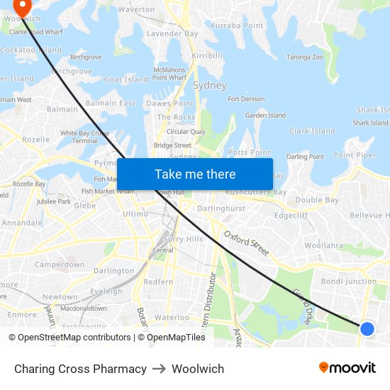 Charing Cross Pharmacy to Woolwich map