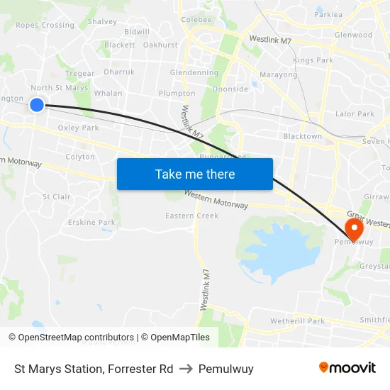 St Marys Station, Forrester Rd to Pemulwuy map