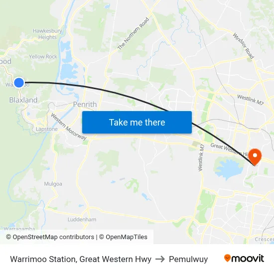 Warrimoo Station, Great Western Hwy to Pemulwuy map