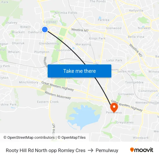 Rooty Hill Rd North opp Romley Cres to Pemulwuy map