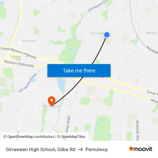 Girraween High School, Gilba Rd to Pemulwuy map