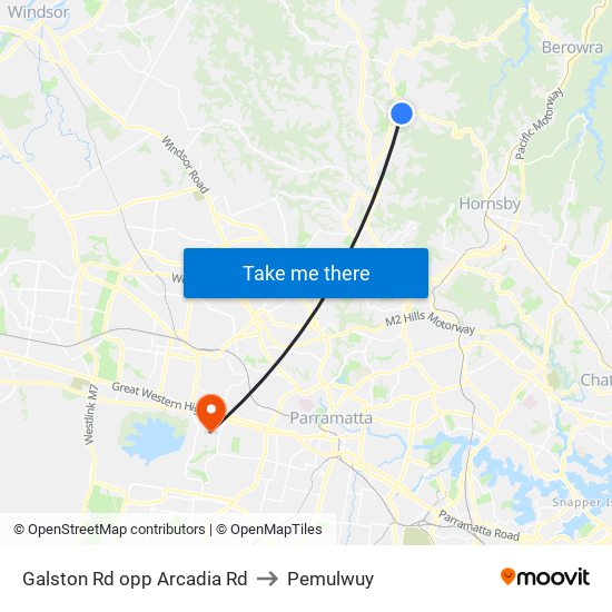 Galston Rd opp Arcadia Rd to Pemulwuy map