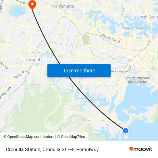 Cronulla Station, Cronulla St to Pemulwuy map