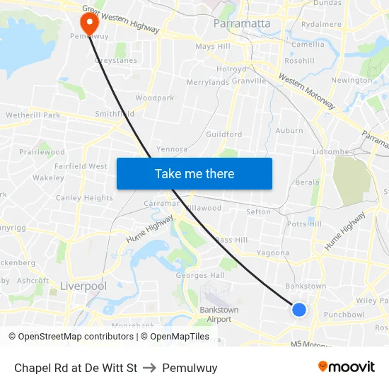 Chapel Rd at De Witt St to Pemulwuy map