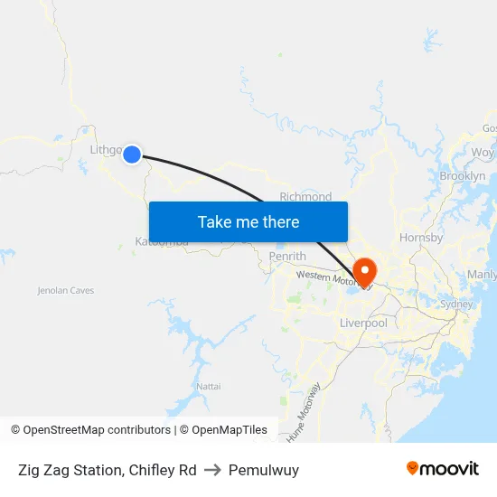Zig Zag Station, Chifley Rd to Pemulwuy map