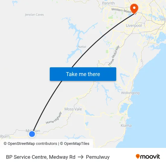 BP Service Centre, Medway Rd to Pemulwuy map