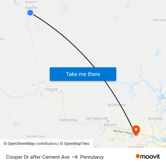 Cooper Dr after Cement Ave to Pemulwuy map