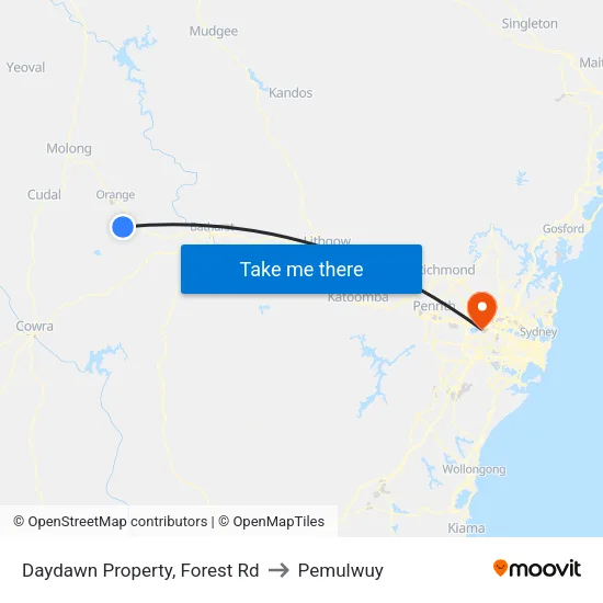 Daydawn Property, Forest Rd to Pemulwuy map
