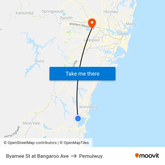 Byamee St at Bangaroo Ave to Pemulwuy map