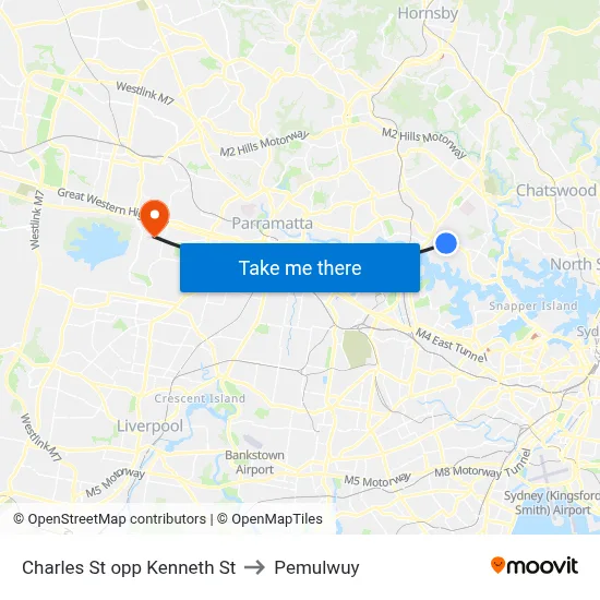 Charles St opp Kenneth St to Pemulwuy map