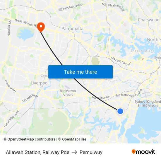 Allawah Station, Railway Pde to Pemulwuy map